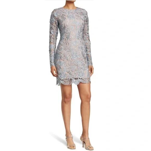 Dress The Population Dress Womens Medium Mineral Blue Clara Lace Cocktail Party - Picture 1 of 13
